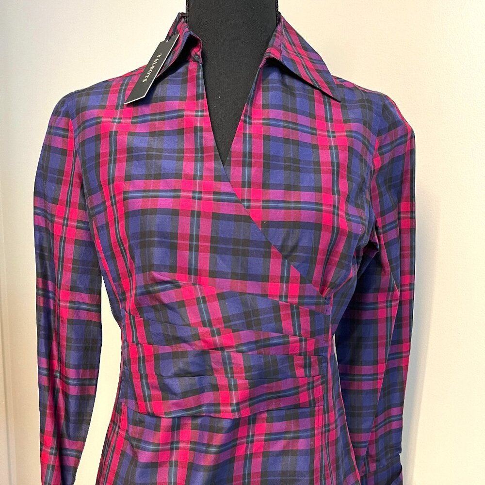 NWT - TALBOTS - Plaid Top - size 6P - 0800-LR-2